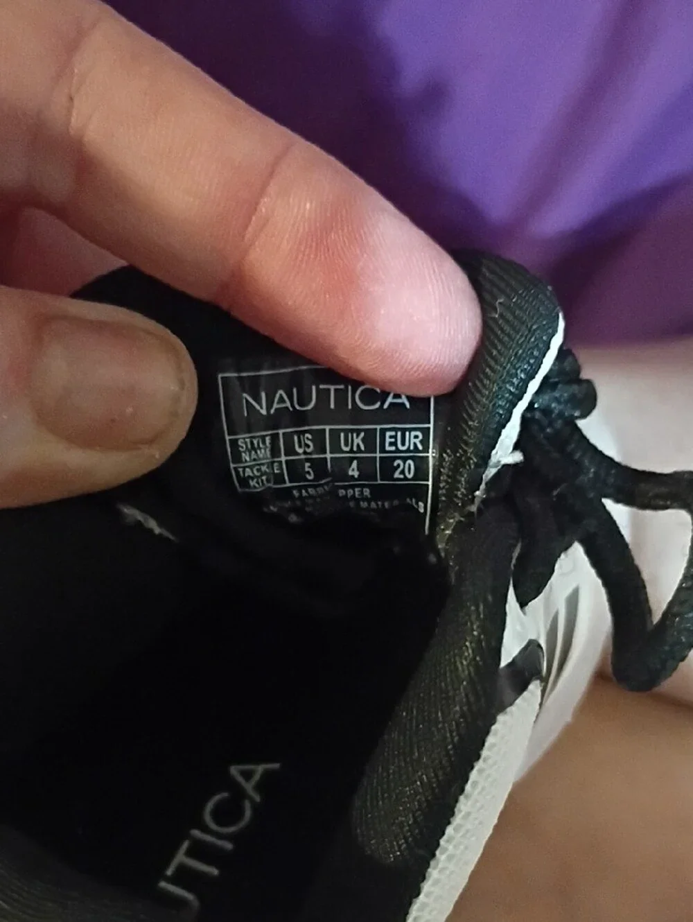 Nautica Kids White and Black Mesh Athletic Sneakers